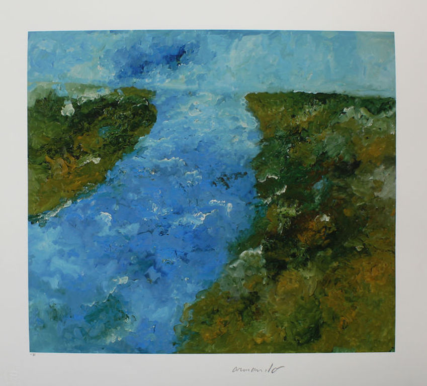 ARMANDO: Zeer mooie giclee The River,2016, handgesigneerd, oplage 30 stuks (btw) verkocht voor € 160!
