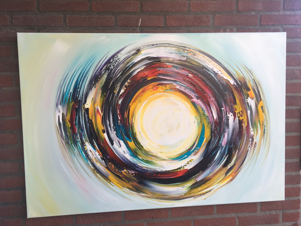 Gena - Abstract "Circle of life"-Acrylverf op doek - Gesigneerd kopen? Bied vanaf 300!