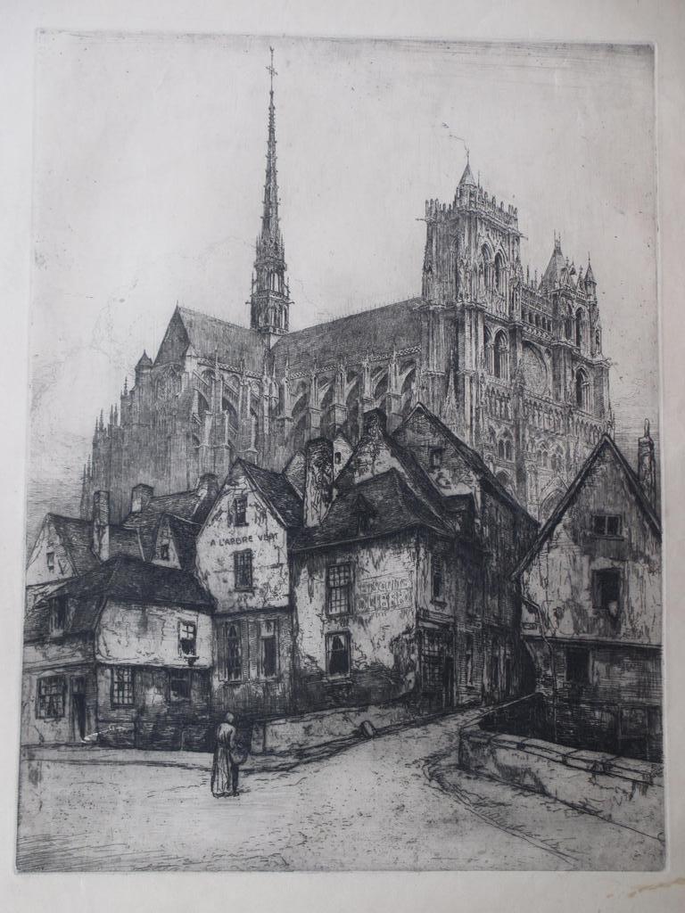 Eugene Lücker, Kathedraal Amiens, Ets verkocht voor € 35!