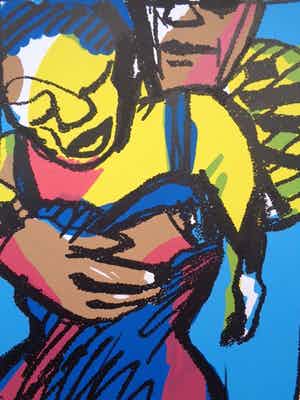 Herman Brood - HERMAN BROOD, Gelimiteerde en HANDGESIGNEERDE Zeefdruk NEE NIET NU verkocht voor € 139!