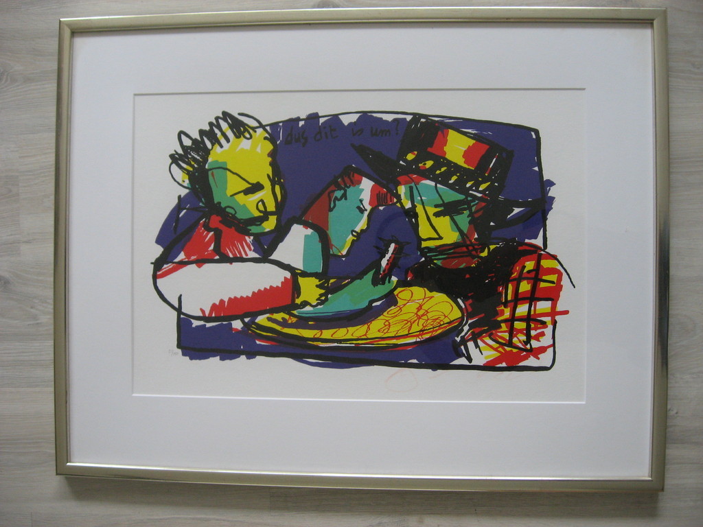 Herman Brood: Kleurenzeefdruk, Dus dit is um?, INGELIJST kopen? Bied vanaf 175!
