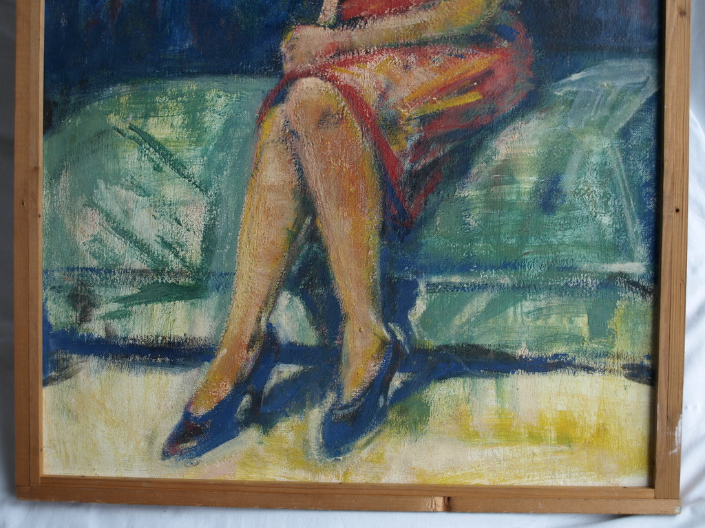 Arnold Sonderman : 2x Olieverf op voor- en achterkant board – gesigneerd – 1956 kopen? Bied vanaf 50!