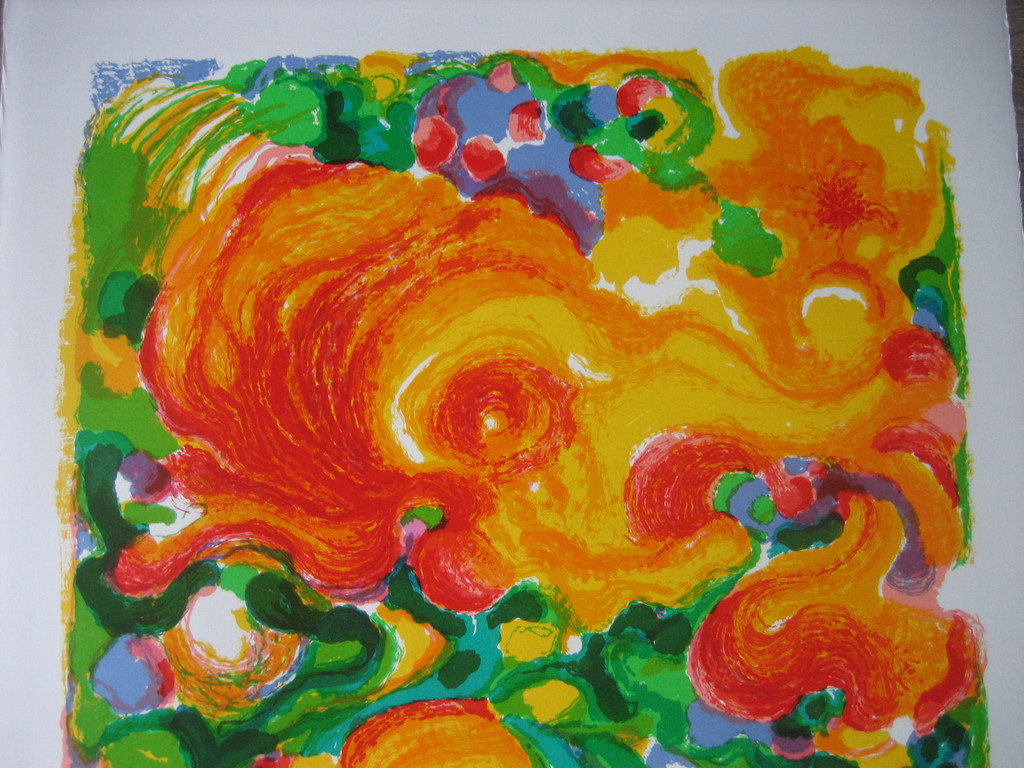 Ronald Julius Christensen - "Zinnias" - Lithografie - Handgesigneerd kopen? Bied vanaf 45!