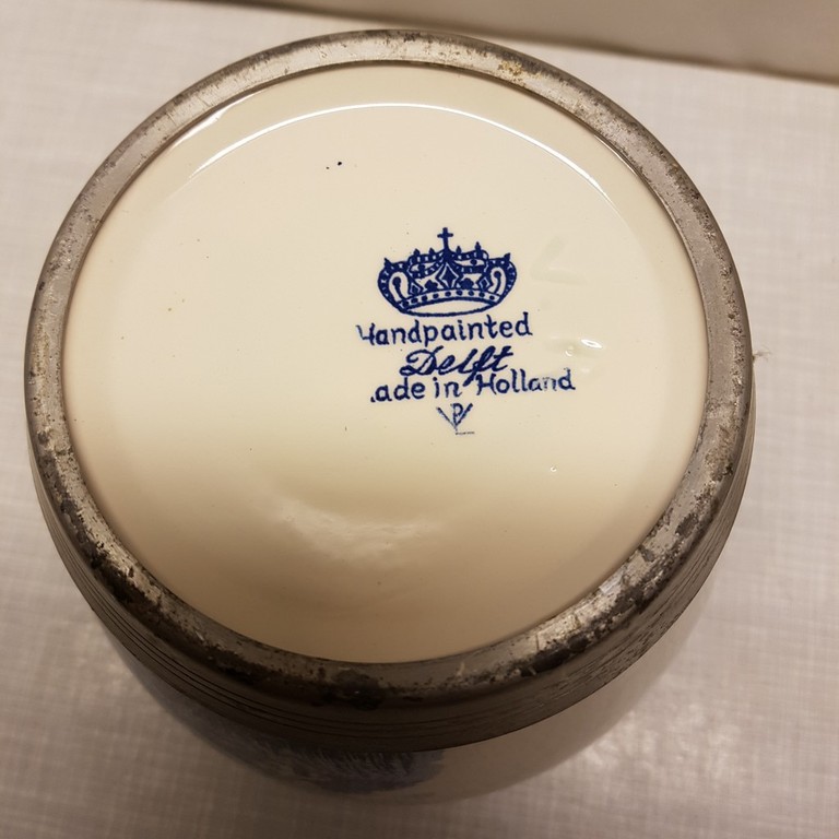 Tabakspot Molen Delft's met tinnen deksel kopen? Bied vanaf 1!