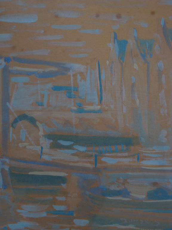 Amsterdam "de Sloterdijkbrug bij Prinseneiland" Gouache van Jan Jonges 1921-1976 kopen? Bied vanaf 1!
