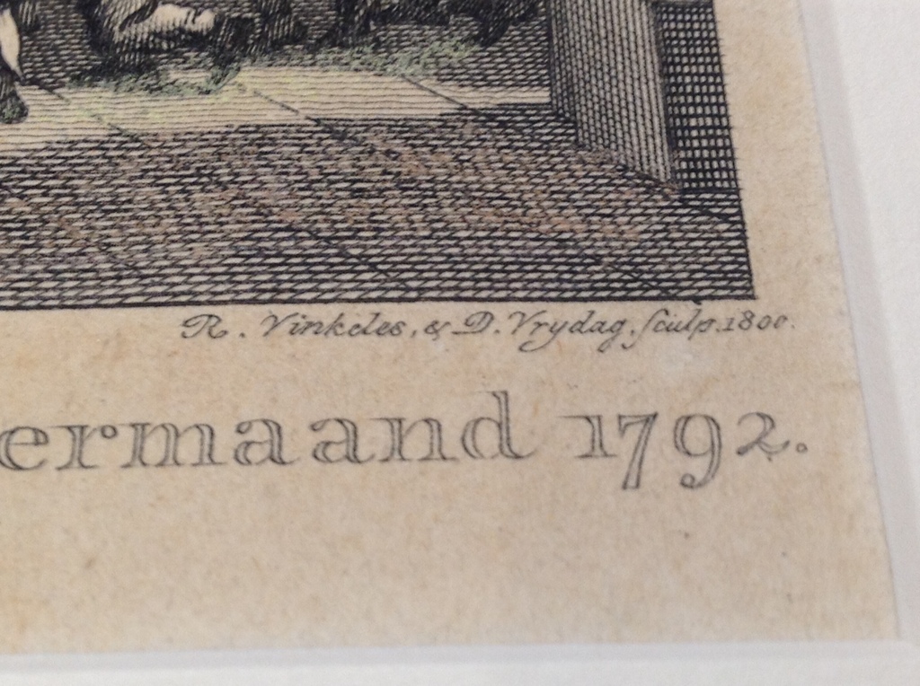 Reinier Vinkeles en Daniel Vrijdag: ets/gravure ingekleurd, 'Koninklijk Paleis' kopen? Bied vanaf 30!