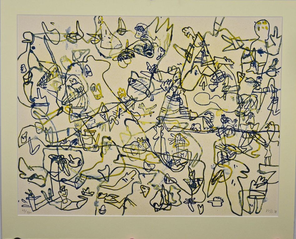 Jan Voss: Litho. Compositie met lijnen kopen? Bied vanaf 50!