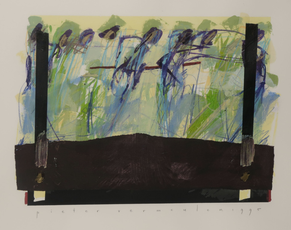 Pieter Vermeulen: Gemengde techniek op papier, Z.T. - Ingelijst kopen? Bied vanaf 35!