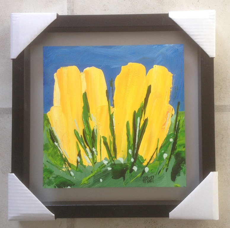 Ad van Hassel - Tulpenschilderij in baklijst (1) kopen? Bied vanaf 1!