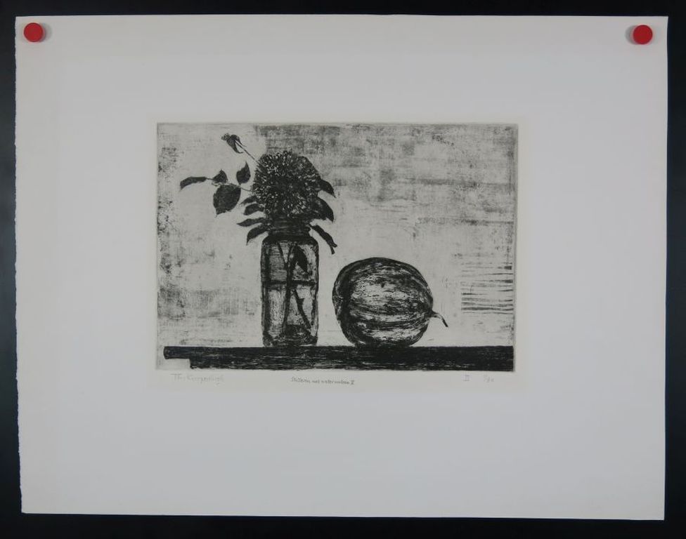 Theo Kurpershoek: Ets, Stilleven met watermeloen II kopen? Bied vanaf 1!