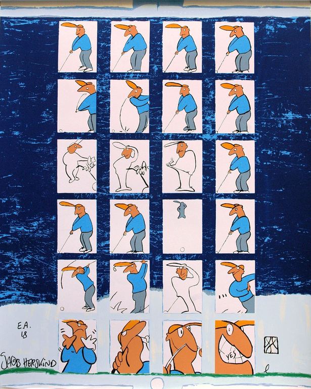 Jacob Herskind - Golf - gesigneerde zeefdruk - E/A - 1997 kopen? Bied vanaf 75!