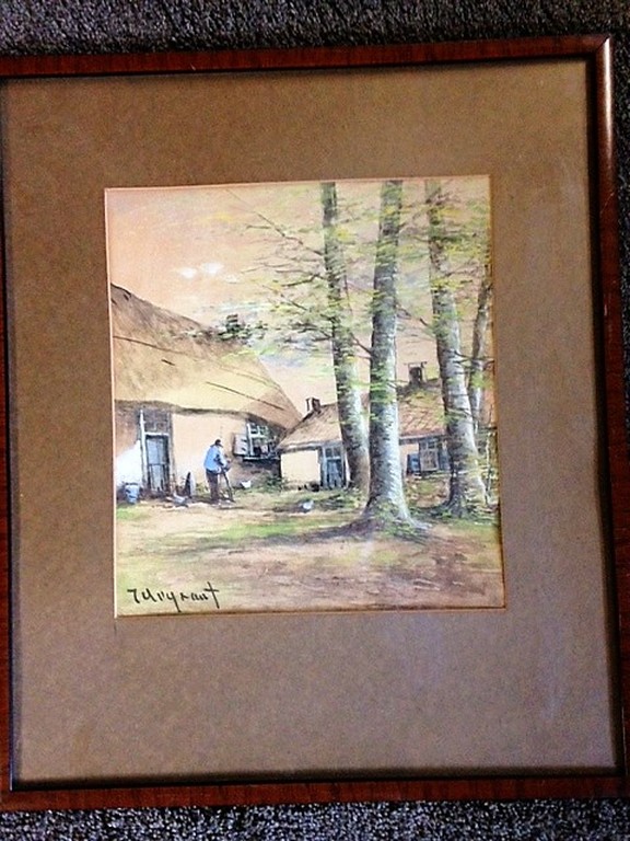 Rob de Graaf, aquarel, Boerenerf kopen? Bied vanaf 1!