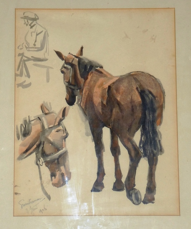 Gerard Westermann, Aquarel: Paard, handgesigneerd, 1926 kopen? Bied vanaf 125!