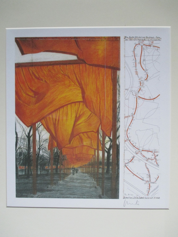 Christo, gesigneerde litho The Gates, ingelijst in Barth-lijst. verkocht voor € 161!