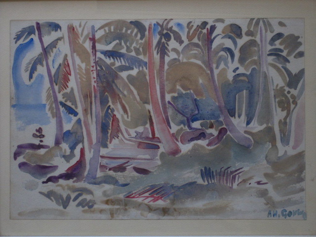 Zeldzaam origineel 1940 "Tahiti Aquarel" van Luminist Adriaan Gouwe gesigneerd kopen? Bied vanaf 1!