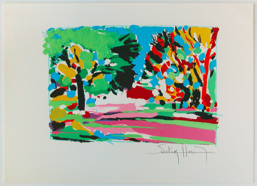 Victor Hasch, ‘Golf de Mougins’, originele kleurenlitho, handgesigneerd kopen? Bied vanaf 42!