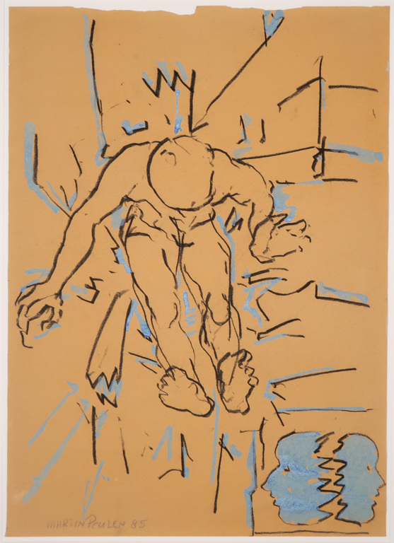 Martin Peulen: Acryl en houtskool op papier, Zonder titel kopen? Bied vanaf 35!