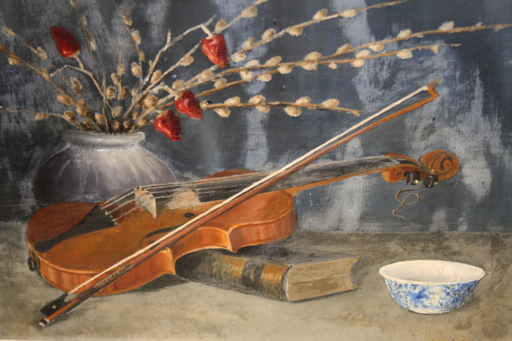 STILLEVEN MET VIOOL EN CHINESE KOM door VAN DER VLIST kopen? Bied vanaf 1!