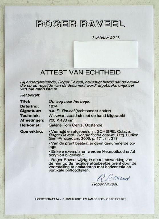 Roger Raveel: Hugo Claus, unieke gesigneerde zeefdruk met de hand bijgewerkt kopen? Bied vanaf 1000!