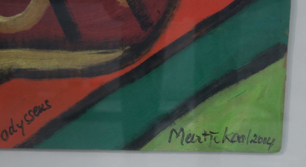 Meertje Kaal: Olieverf en Acryl op karton, De vloot van Odysseus - Ingelijst kopen? Bied vanaf 1!