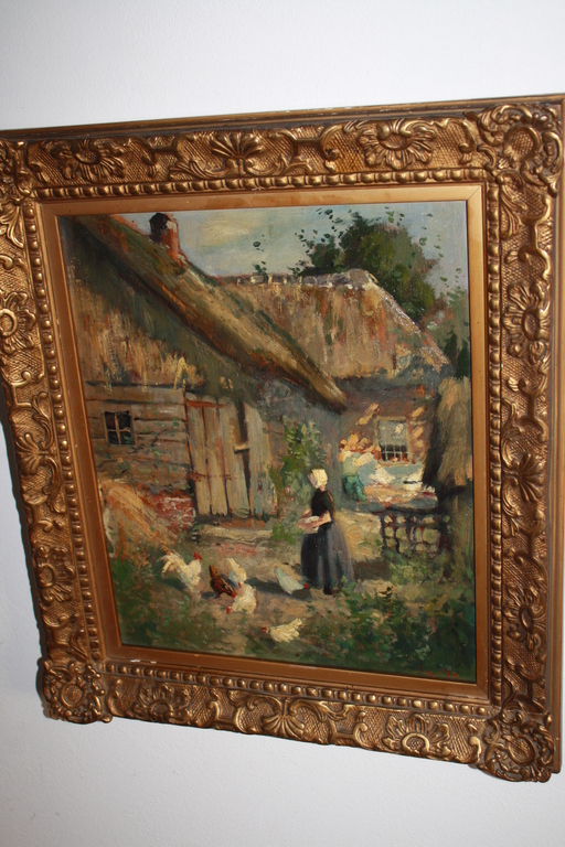 LOUIS BRON 1884-1959 - KIPPEN VOEREN bij BOERDERIJ kopen? Bied vanaf 160!