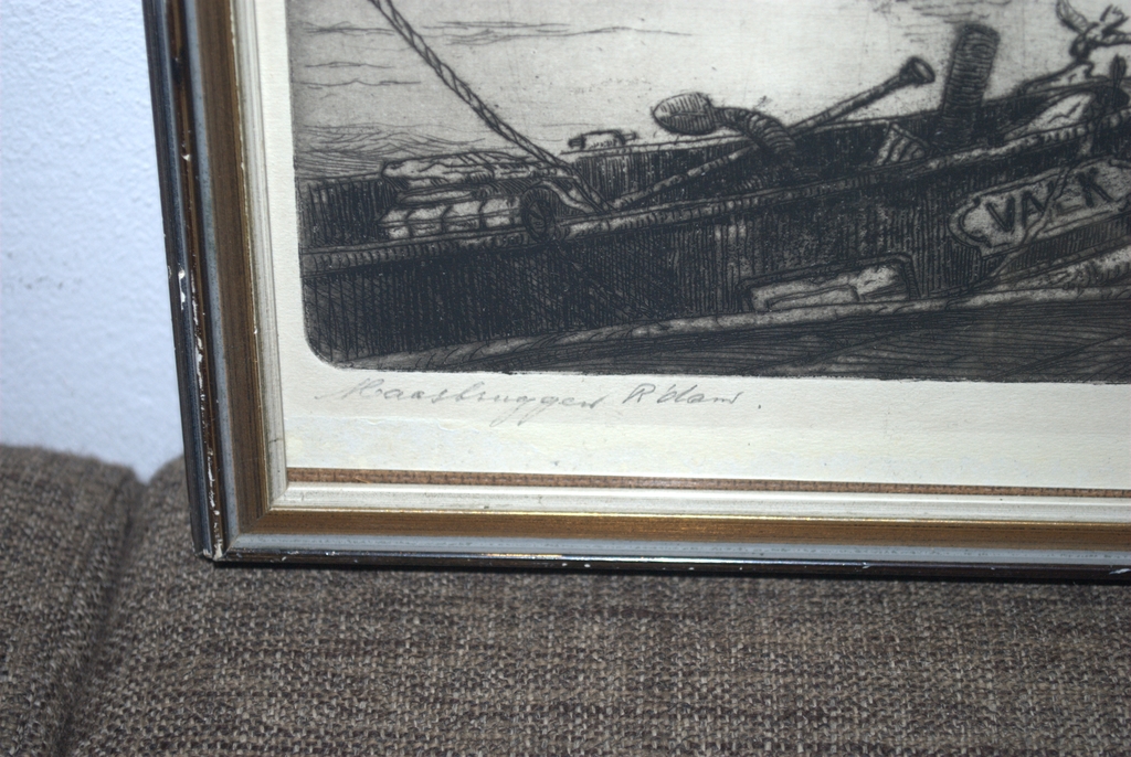 de oude Maasbruggen te Rotterdam - ets uit ca.1925 kopen? Bied vanaf 20!