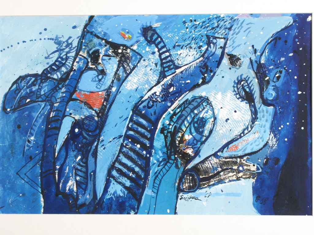 WILLEM SNITKER - abstract ACRYL op papier GESIGNEERD en mooi INGELIJST. kopen? Bied vanaf 200!