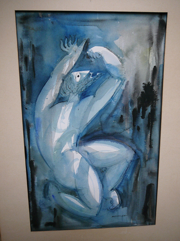 Cornelis van Lent: 'Wanhoop' -aquarel circa 1970- kopen? Bied vanaf 69!