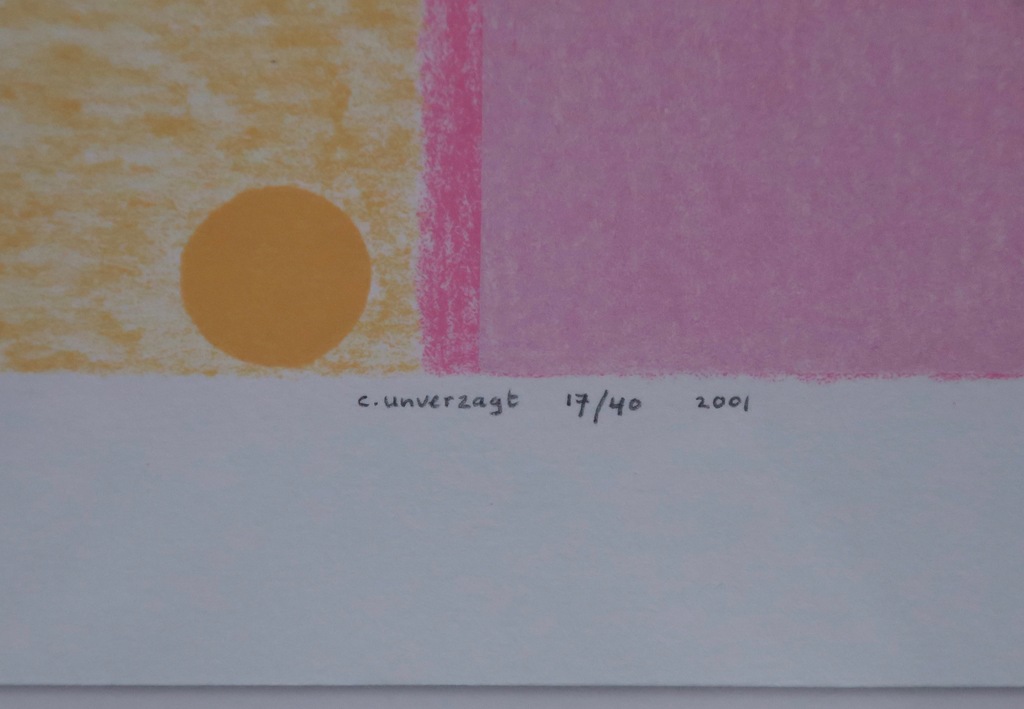 Carin Unverzagt: Zeefdruk, Zonder titel -Ingelijst kopen? Bied vanaf 20!