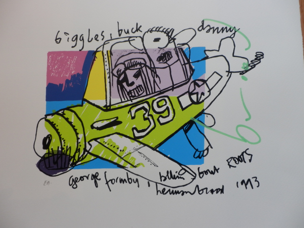 HERMAN BROOD, Gelimiteerde en HANDGESIGNEERDE Zeefdruk BIGGLES verkocht voor € 85!