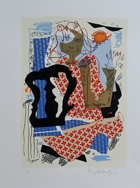 KEES SALENTIJN   Zeefdruk   ,,PAN COMIDO,, III    Handgesigneerd en INGELIJST kopen? Bied vanaf 65!