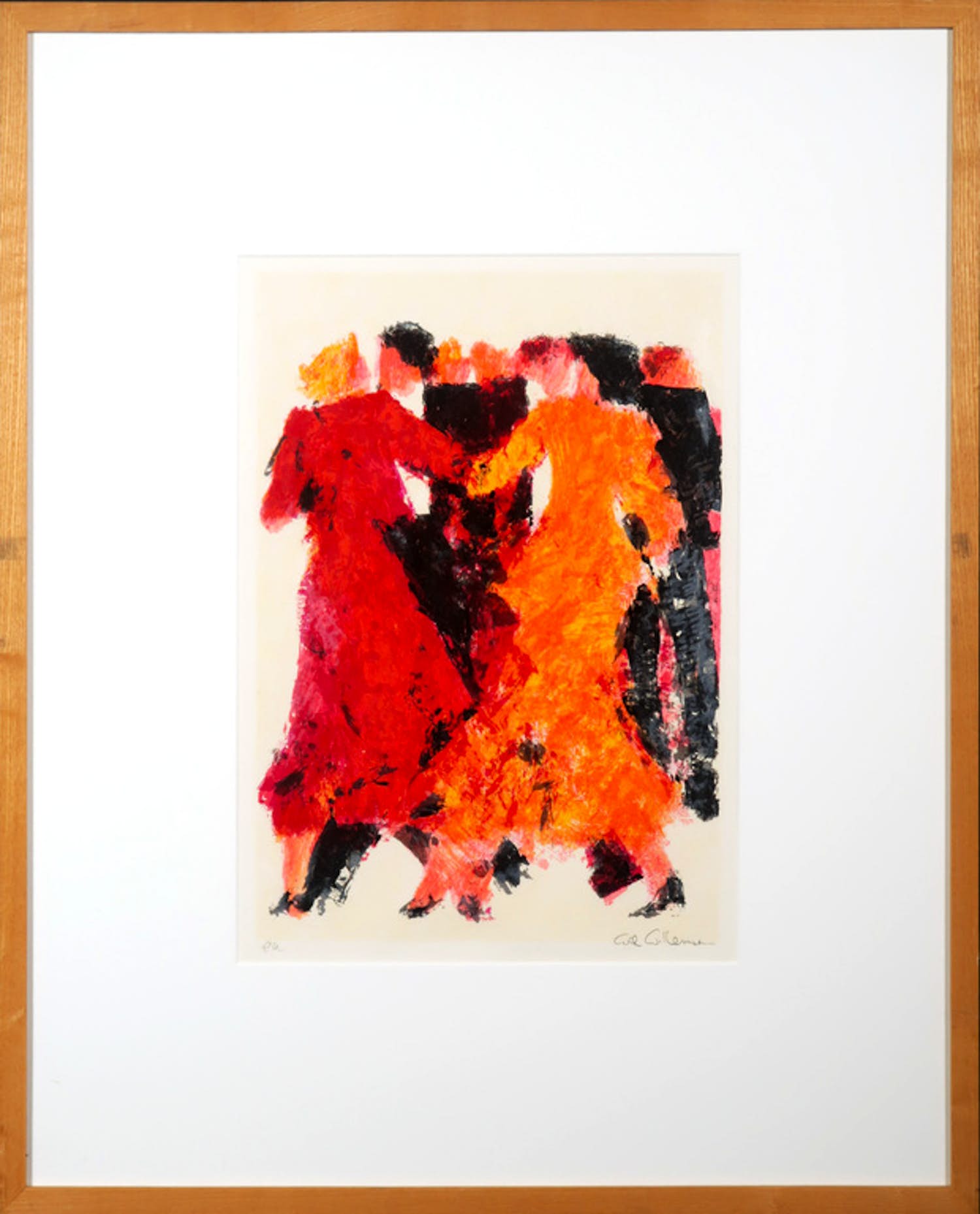 Wil Willemsen - Zeefdruk, Dancing - Ingelijst. kopen? Bied vanaf 1!