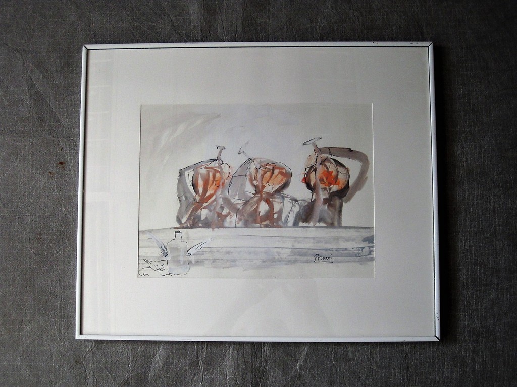 Leuke grote Aquarel "de wijnproeverij" van de Gooise schilder René Broné (1944-) kopen? Bied vanaf 1!