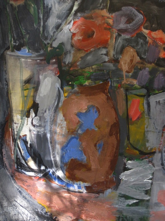 GROOT en zinderend expressionistisch Italiaans? Stilleven gesigneerd 1991 kopen? Bied vanaf 1!