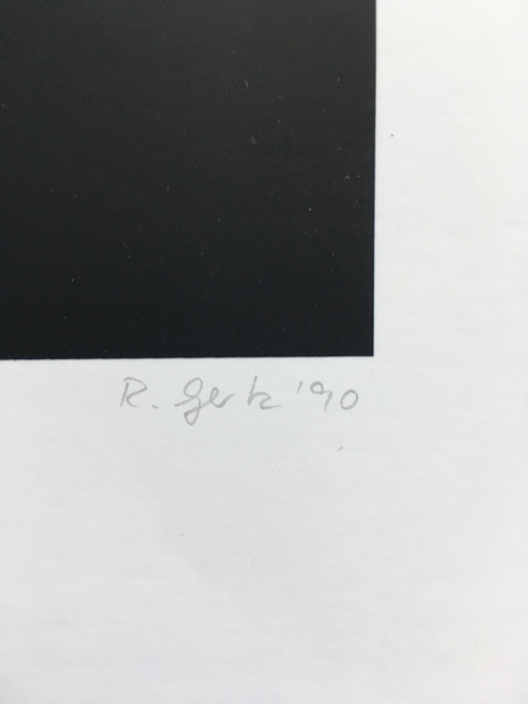 Groen/Blauw/Zwart, modernistisch werk handgesigneerd, 38/40 kleurendruk kopen? Bied vanaf 45!