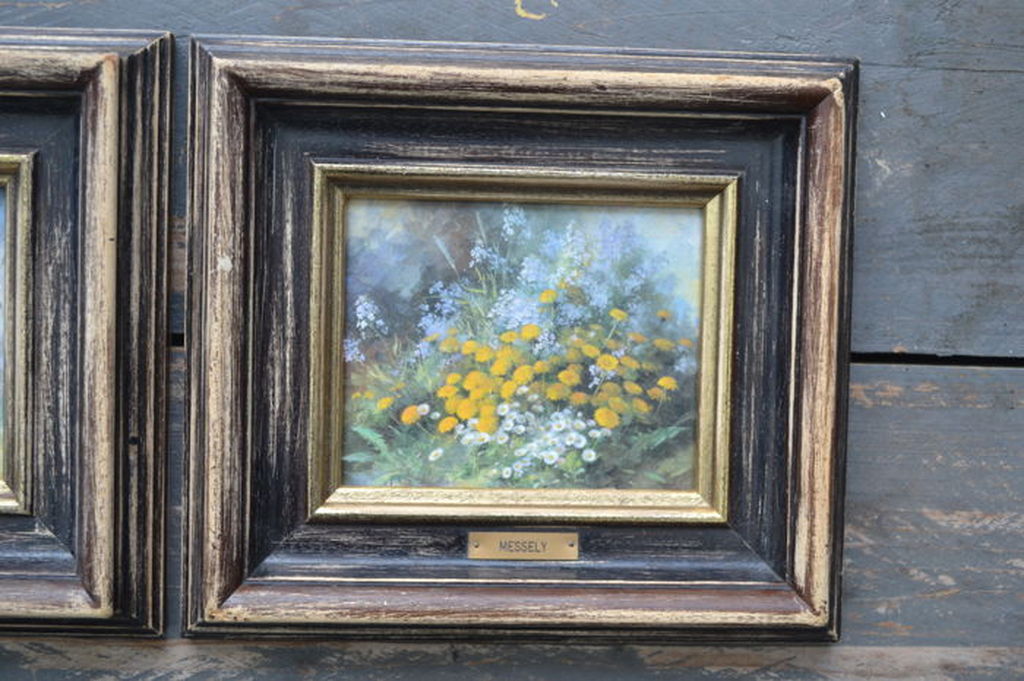 Paul Messely (1927): Olieverf op karton, 2x Bloemstilleven kopen? Bied vanaf 1!