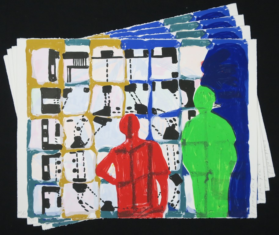 Cees Dolk: Lot met 4 zeefdrukken, Figurenplan 2 verkocht voor € 45!