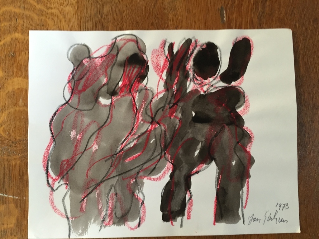 JAN SIERHUIS  Unieke tekening voorstudie ! 1973 kopen? Bied vanaf 1!