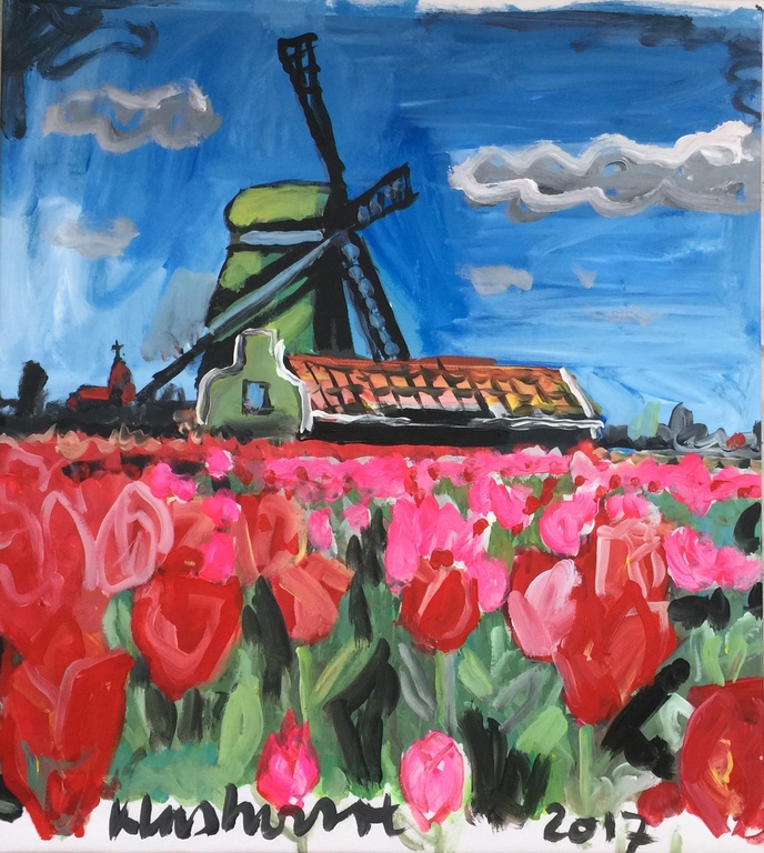 Peter Klashorst - Lente in Holland - Origineel Acrylverf Schilderij kopen? Bied vanaf 495!
