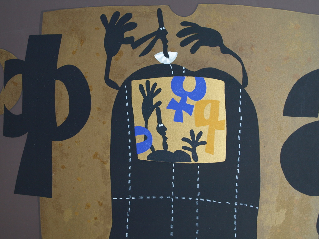 Onbekend : Zeefdruk – Zwarte handen – Gesigneerd – ca 1970 kopen? Bied vanaf 1!