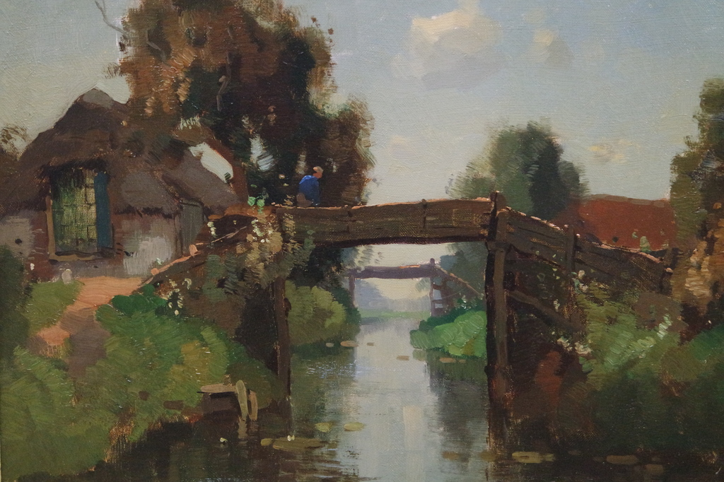 Knikker (Sr.) Jan Simon (1889-1957) - olieverf op doek - bruggetjes te Giethoorn kopen? Bied vanaf 295!