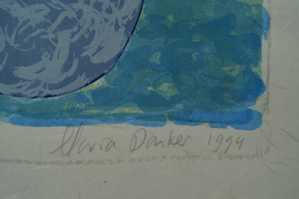 Maria Donker - gesigneerde houtsnede - in de rode lucht vlogen .......... - 1994 kopen? Bied vanaf 1!