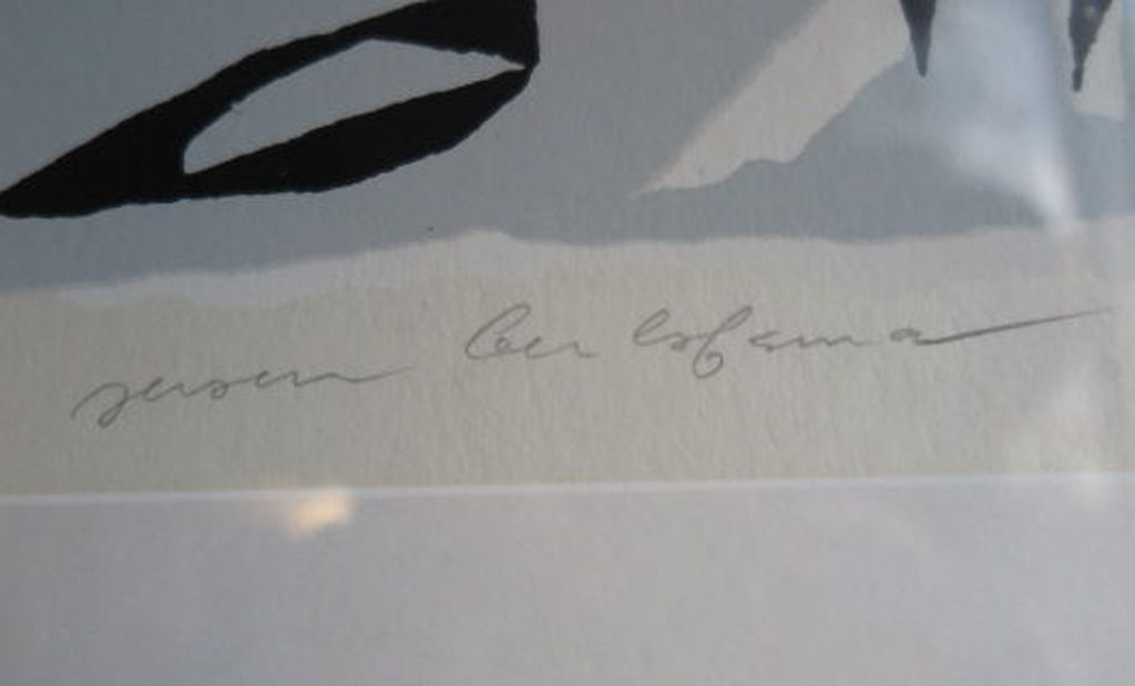 Jeroen Gerlofsma - Grote (!)Zeefdruk ingelijst- Handgesigneerd - 'Koe met kalf'  kopen? Bied vanaf 1!