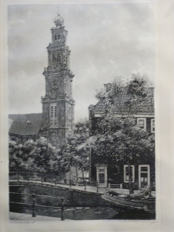 Cornelis Brandenburg - ets - Westerkerk kopen? Bied vanaf 30!