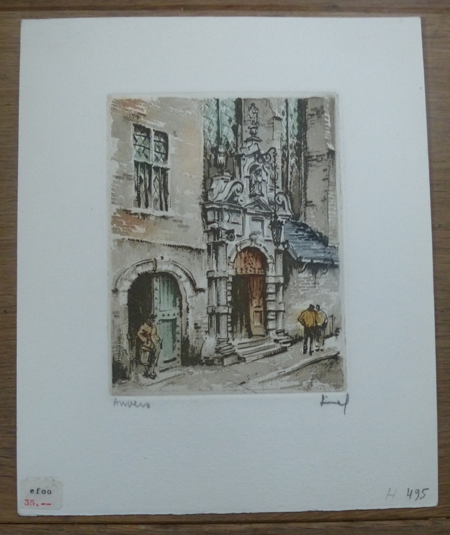 Roger Hebbelinck, Aquatint: Anvers, handgesigneerd kopen? Bied vanaf 25!