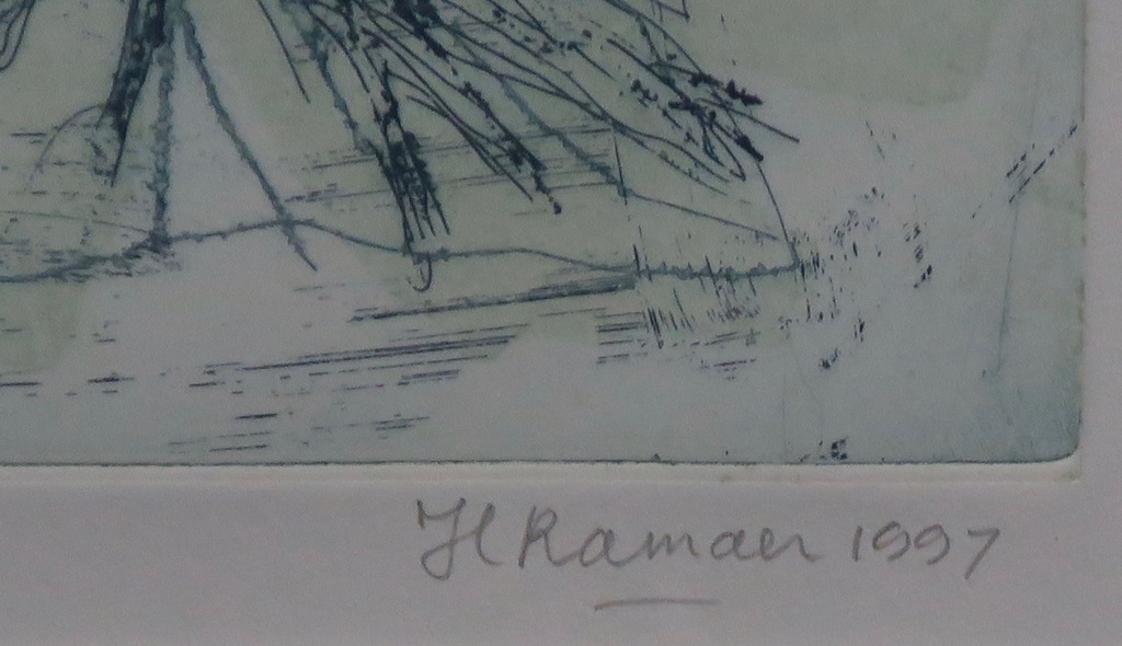 Hannie Ramaer: Ets, Zonder titel -Ingelijst kopen? Bied vanaf 20!