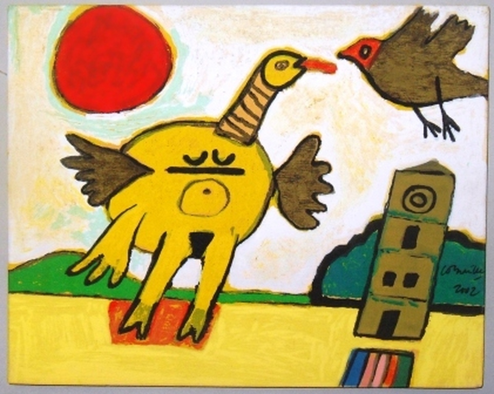 Corneille: Kivu, zon en de toren (zeefdruk op doek op spieraam) kopen? Bied vanaf 1!