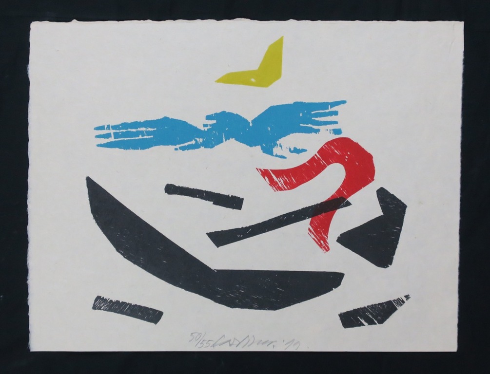 Carel Visser: Houtsnede, Zonder titel verkocht voor € 80!