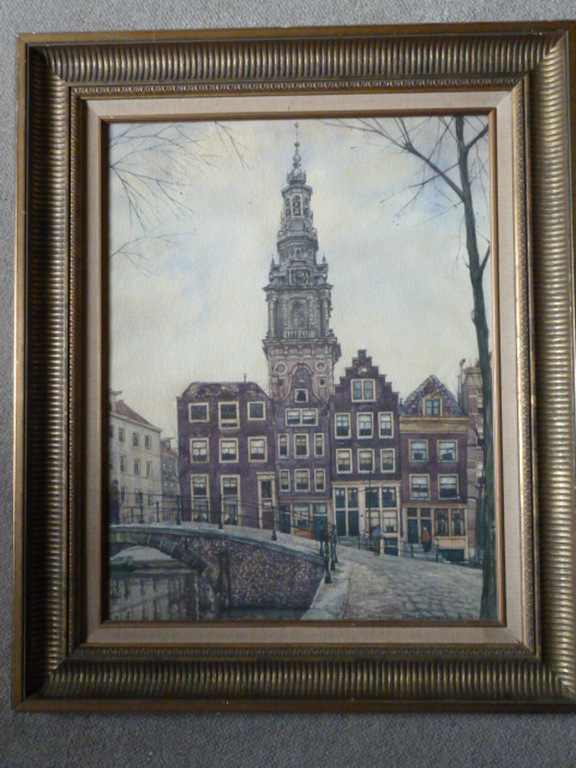 Cornelis Brandenburg - aquarel - Groenburgwal met de Zuiderkerk (Amsterdam) kopen? Bied vanaf 250!