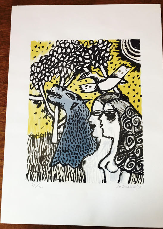 Corneille - le chien bleu -  69 x49 cm  - 1975 kopen? Bied vanaf 295!